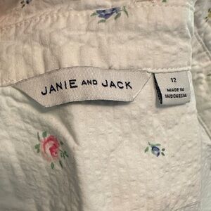 Janie and Jack White Floral shirt. Worn 1x to wedding. Needs to be ironed.